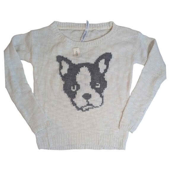 Aeropostale Womens Ivory White Pug Pullover Sweater M - Picture 4 of 4